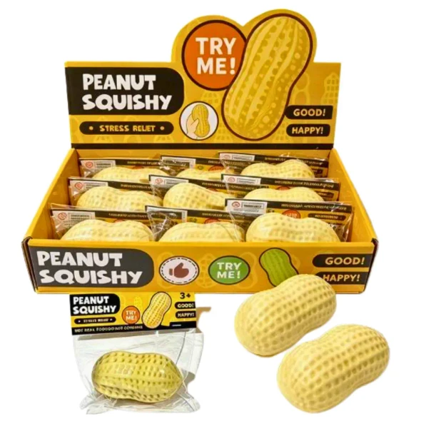 Go nuts for the Squishy Crunchy Peanut! A realistic peanut-shaped sensory squishy with a satisfying crunchy texture that's perfect for stress relief, fidgeting and sensory play.