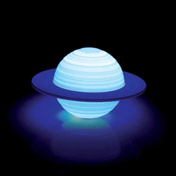 Bring cosmic magic into your space with the Colour Changing Saturn Planet Light! Features 4 colours, tap controls, rechargeable battery and wooden stand.