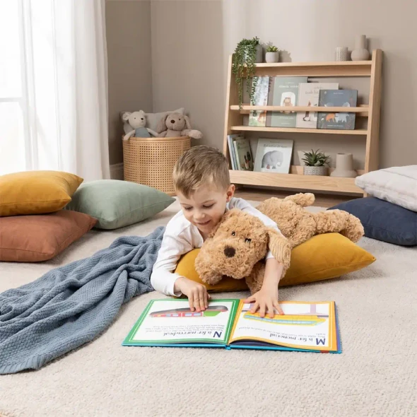 Mini & Me Weighted Plush - Puppy Peace includes a 1.8 kg weighted puppy and mini companion, with super-soft plush for calming cuddles, sensory comfort and regulation.