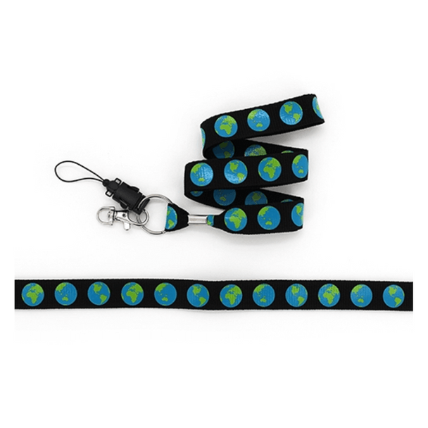 Lanyard Print - Earth is perfect for holding your fidgets, keys, ID, communication cards & so much more - right within convenient reach.