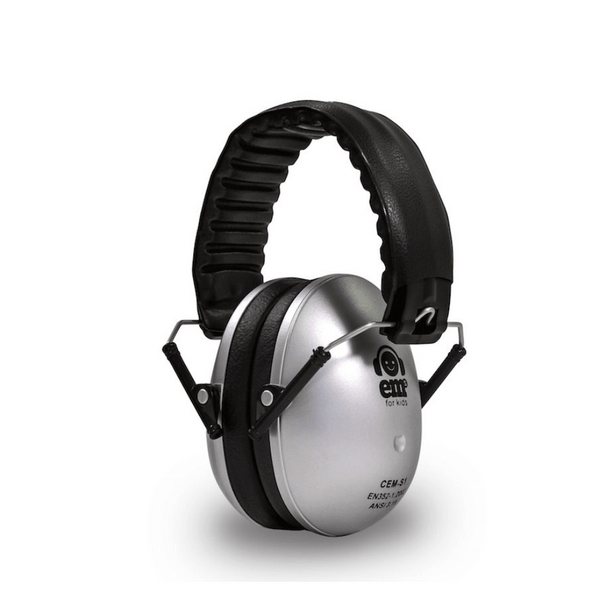 Ems for Kids Earmuffs - Silver are the world’s first folding, compact hearing protection earmuff for children over 6 months of age.