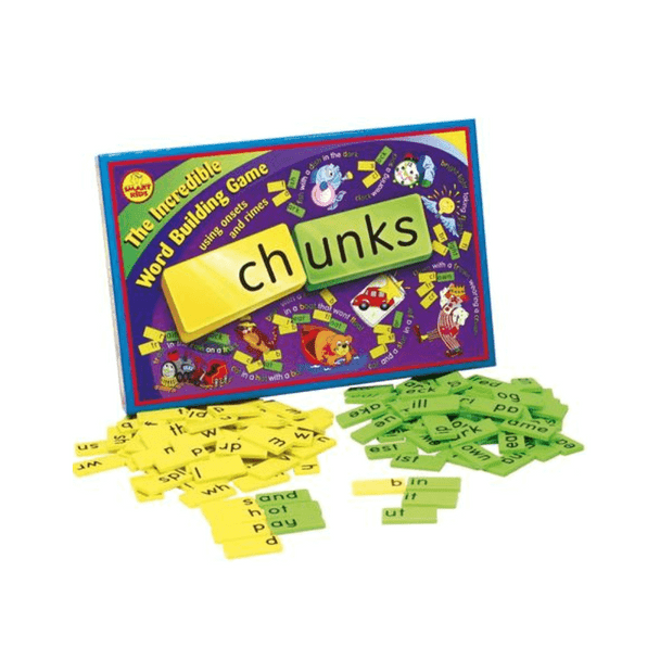 Chunks Word Building Game contains 140 bright, plastic tiles of the most commonly found onsets and rimes in the English Language.