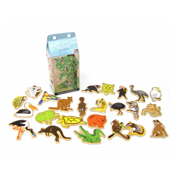 Learn about your favourite Australian animals with this lovely wooden Milk Carton - Magnetic Aussie Animals set.