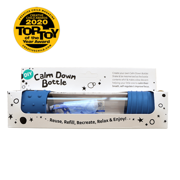 Jellystone DIY Calm Down Bottle - Blue includes all the creative elements required to create a sensory bottle perfect for your child.