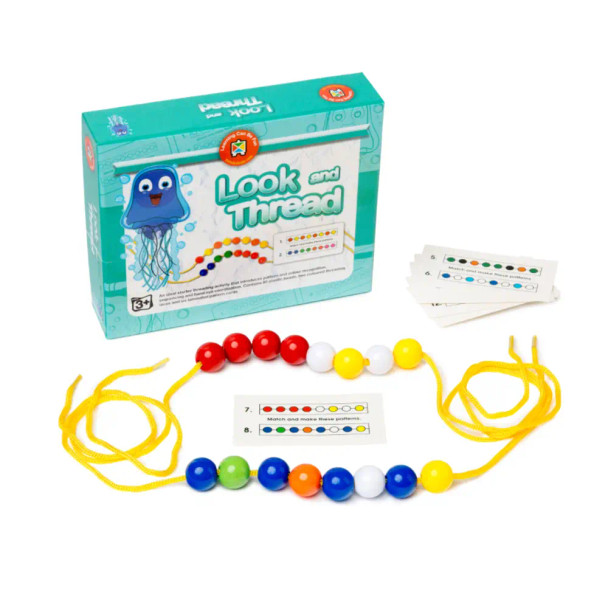 Look and Thread is an ideal tool for learning patterns, sequencing, counting and colour recognition as well as working on fine motor skills.