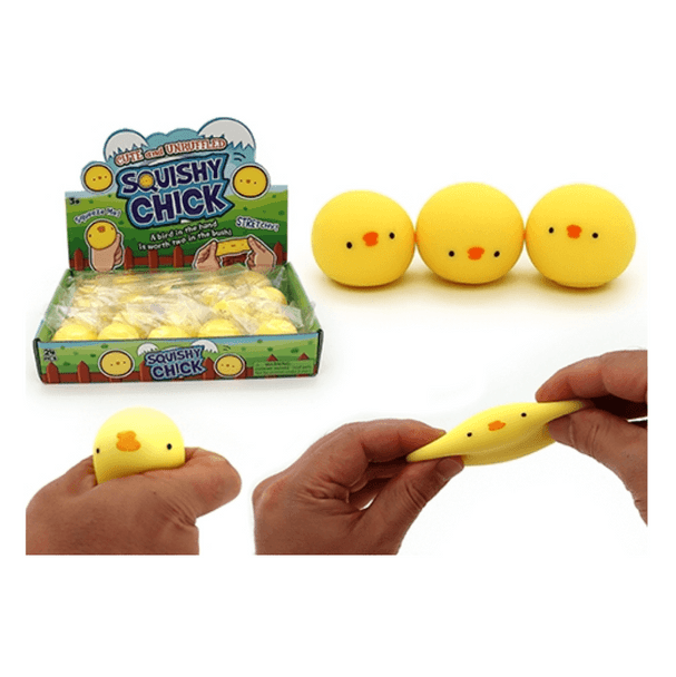 Super squishy stretchy little chicks! Chick Squish Ball is the cutest little addition to your Sensory Play Box or fidget collection.