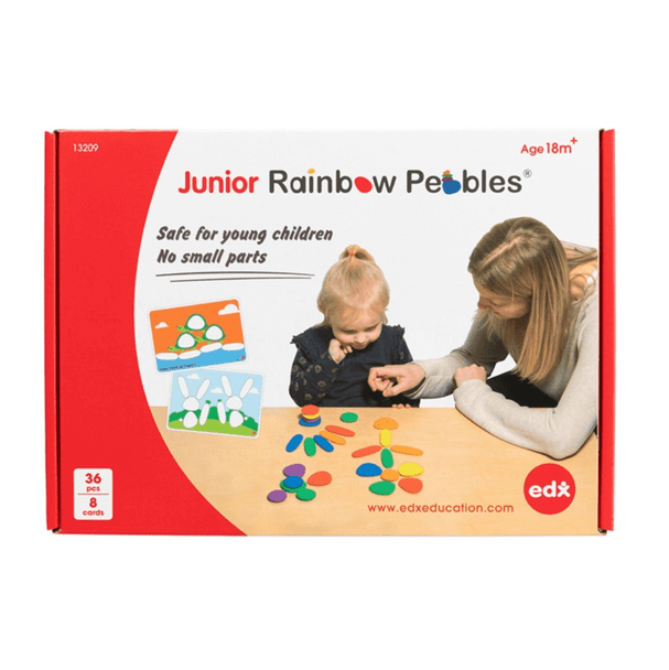 Children will have so much fun with this construction and early mathematics Junior Rainbow Pebbles Construction Set.