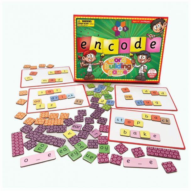 Alongside decoding for reading students need to be taught encoding for spelling. Smart Kids Encode Word Building Game makes it fun!