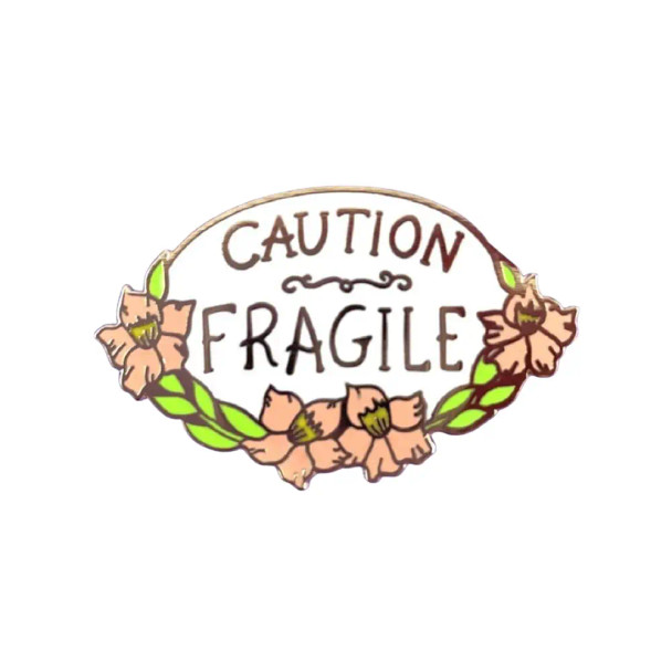 Jubly-Umph - Caution Fragile Lapel Pin - If you're having an off day, wear this little pin & give yourself a break. We all have days where we are a bit fragile.