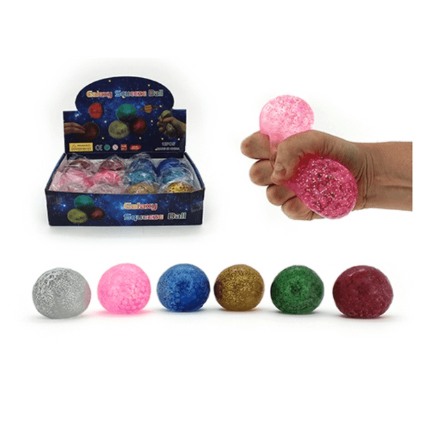 It's icky, it's sticky, it's squishy and it's filled with tiny orbs and glitter! This addictive Galaxy Glitter Orbs Ball is absolutely orb-some!