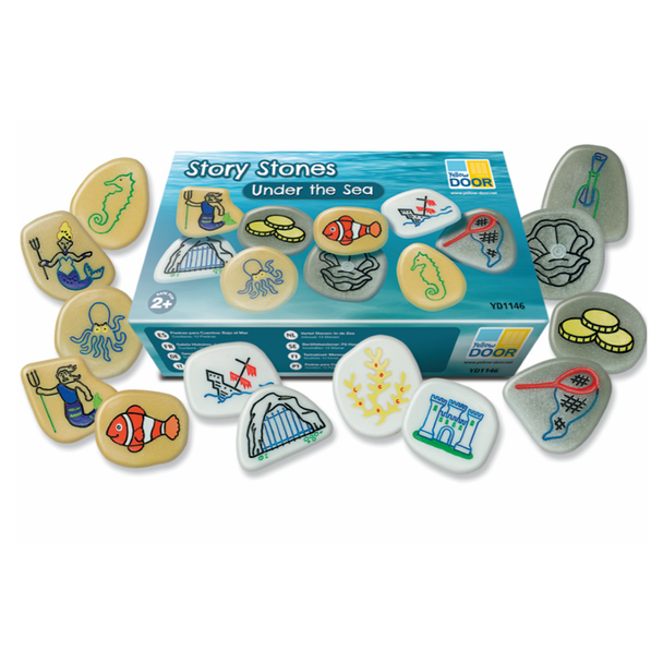 Dive into a sea full of stories! The Story Stones - Under The Sea can be sorted by colour into three subsets: characters, settings and objects.
