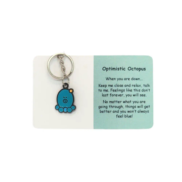 Each Little Joys Keyring - Optimistic Octopus has been created by Amelie who is hoping to make a positive difference to people with mental health challenges.