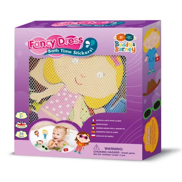 Introducing Bath Time Stickers - Fancy Dress! Add a touch of fun to your little one's bathtime routine with these colourful and playful stickers.