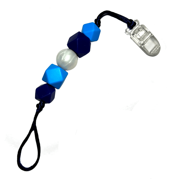 For kids who like to chew on their clothes, fingers, hair….anything really… we have the unique, Chewy Charms - Shirt Saver Chewy Loop Clip On Blue.