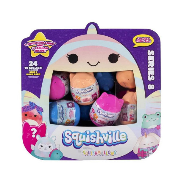 Each Squishville Mini Squishmallow Mystery Mini Plush egg features one 2-inch Squishmallow & one cute fashion accessory. Build your Squad!