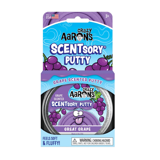 A burst of grape scent that's delightfully refreshing! Stretch, squish, and twist Crazy Aaron's Scentsory Putty - Great Grape when you need to fidget a bunch.