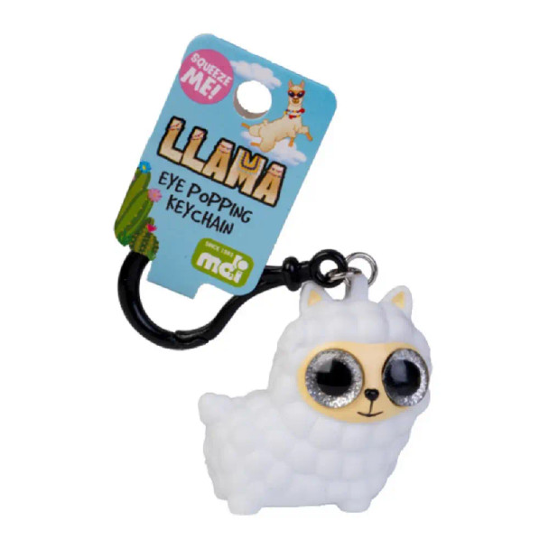 Llama Eye Popper Keychain with big sparkly eyes. Give it a squish & see its eyes pop right out! Cute & quirky, the perfect way to express your personal style.