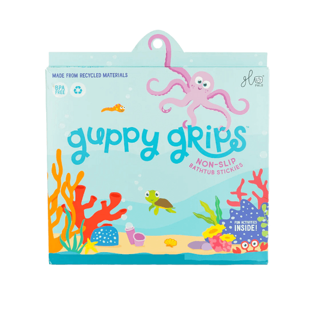 Non-slip Bathtub Stickies - Guppy Grips have a textured, non-slip surface and are fun and functional, meaning more bath time fun and fewer slips and slides.