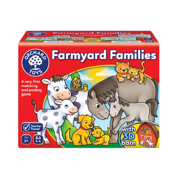 Match the friendly farm animals to their babies in this first matching and posting Orchard Toys - Farmyard Families game.