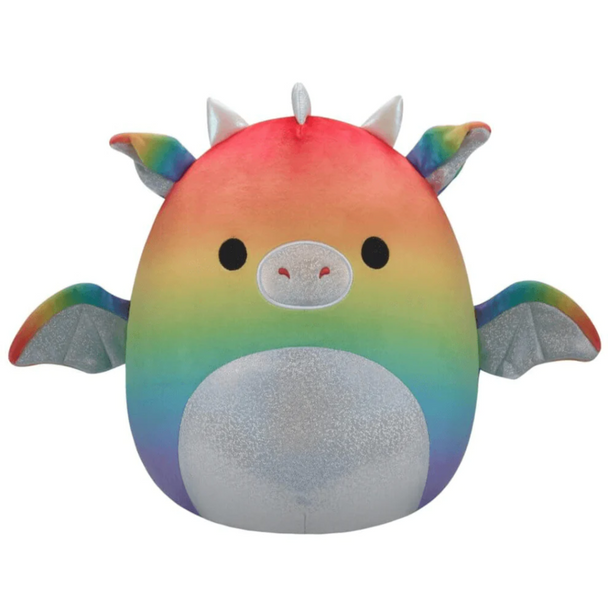 Squishmallows 12 Inch - Calypsa Rainbow Dragon can be used as a couch companion, pillow pal, bedtime buddy, travel mate, or as a friend in times of need.