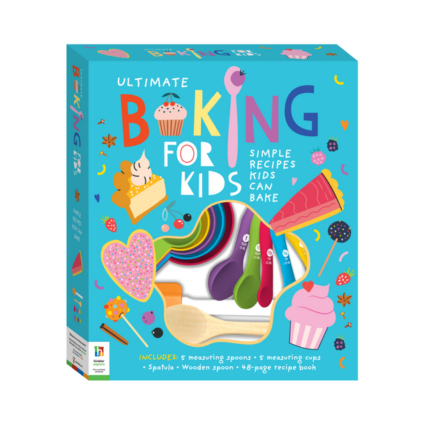 Get kids into the joys of the kitchen with the Ultimate Baking for Kids kit. An easy-to-use kit to begin their cooking adventures with the simple yet delicious recipes.