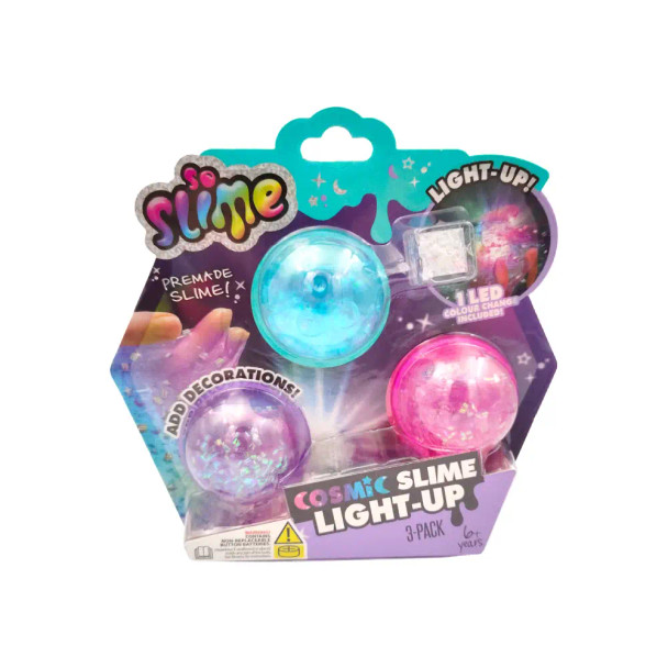 Let your kids get their hands dirty while adding decorations with this Light Up Cosmic Slime 3 Pack. This fun kit has everything you need for a heck of a good slime!