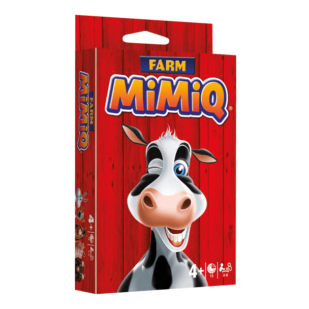 Capture the other players’ cards by Mimiq-ing a variety of silly farm and animal faces and collect the most sets of 4 identical cards in Mimiq Farm.