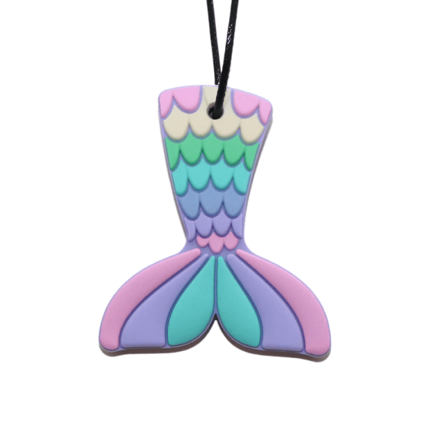 Jellystone Mermaid Tail Pendant - Pastel chew necklace is designed to captivate & comfort children while providing a discreet & safe oral sensory experience.