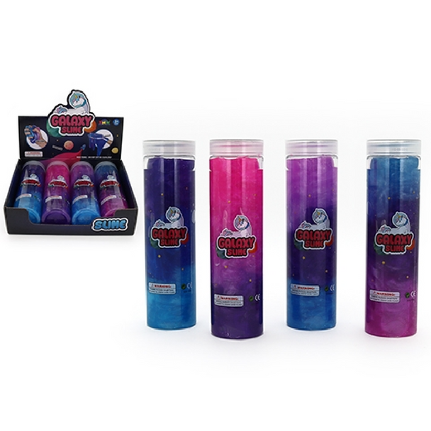 Experience the wonder of the cosmos with our Galaxy Slime Giant Tube! This incredible slime boasts a brilliant blend of colours reminiscent of distant galaxies.