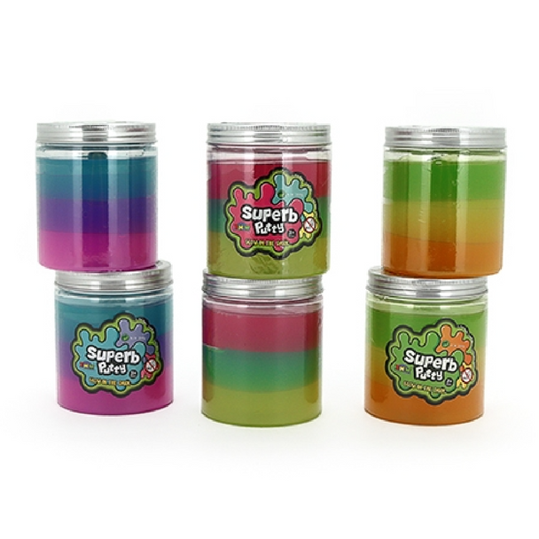 Perfect for sensory play, stress relief, or just plain fun, Glow In The Dark Tri-Colour Superb Putty is a must-have. Let your senses shine, even in the dark!