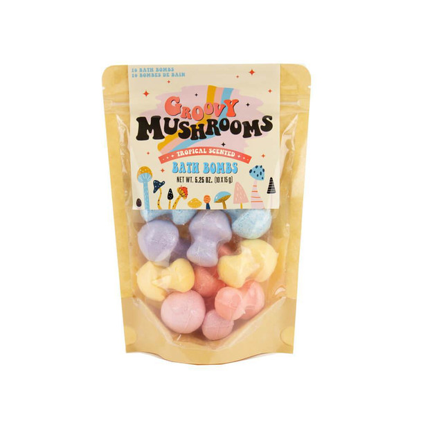 Groovy Mushrooms Bath Bombs are designed to turn an ordinary bath into an extraordinary sensory delight with vivid colours and tropical aromas.