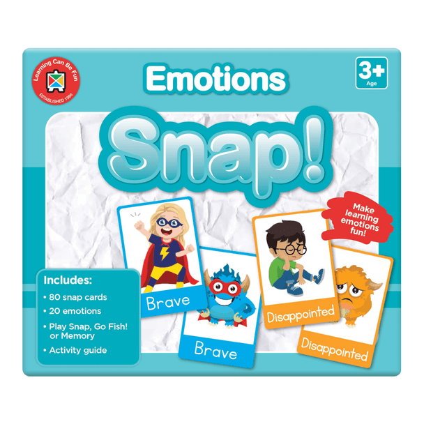 Developing social skills & emotional intelligence is crucial for young kids. Emotions Snap card game provides a fun way to help them learn different emotions.