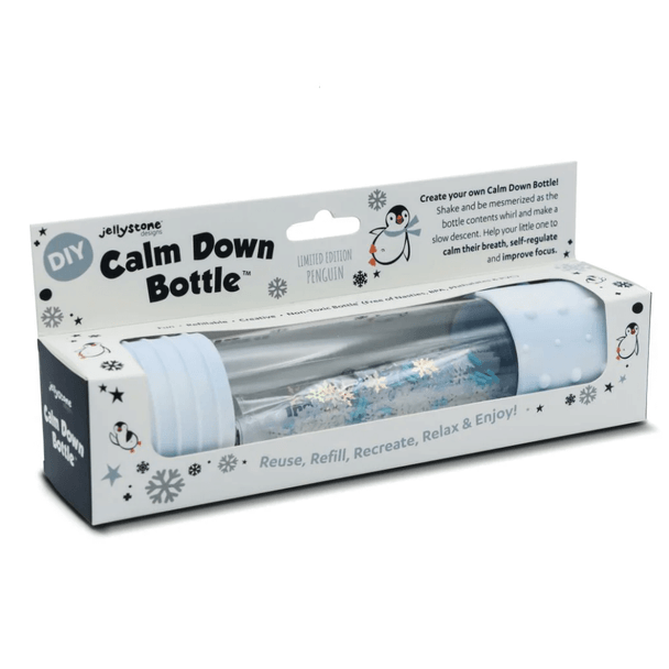 Jellystone DIY Calm Down Bottle - Penguin is a unique toy, where you receive all the creative elements required to create a sensory bottle for your child.