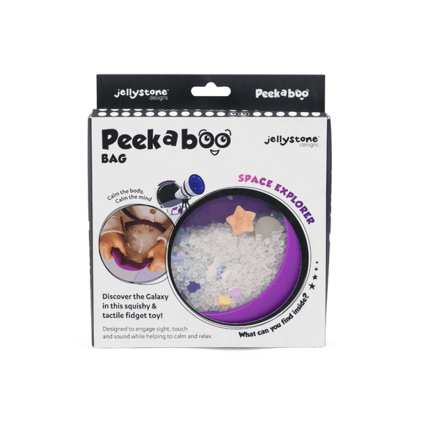 Let your little one explore the cosmos with the Jellystone Peekaboo Sensory Bag - Galaxy - where tactile exploration meets the wonder of space!