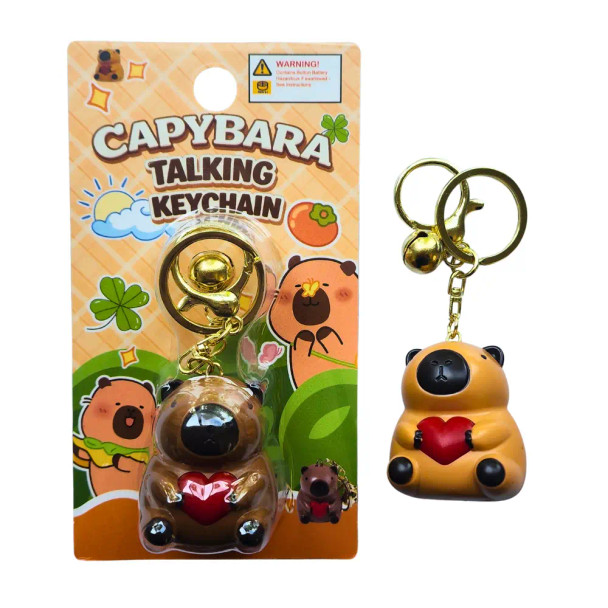 Press the tummy and this Capybara Talking Keychain pipes up with a cute sound - perfect for quick smiles, brain breaks and little rewards on the go.