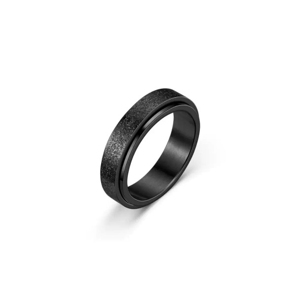 Anxiety Spinner Ring - Textured Black is a beautiful and functional accessory designed to help manage anxiety and restlessness.