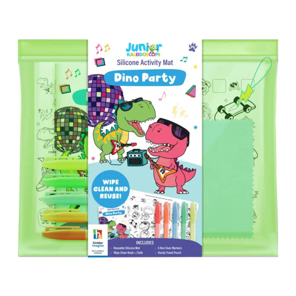 With the Dino Party Silicone Activity Mat Kit, kids can colour, wipe, and colour again - making it a mess-free, reusable activity that keeps the fun going.
