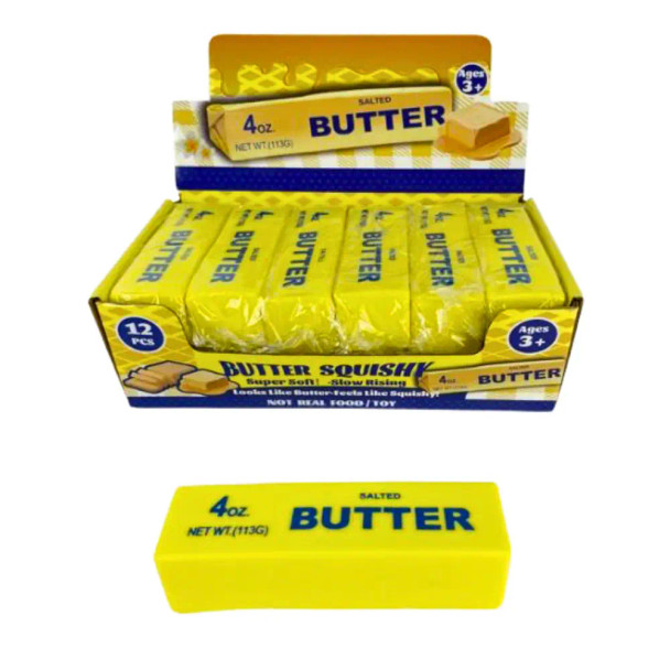 Whether you're looking for a unique fidget toy, a funny gift, or something guaranteed to spark conversations, the Squishy Butter is ready to melt away boredom one squeeze at a time.