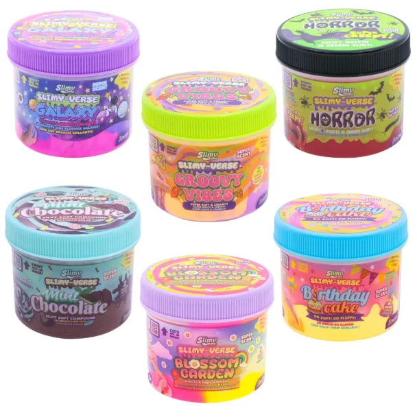 Discover Slimy Verse Scented Slime with fun themed fragrances, colourful mix-ins and stretchy sensory fun.