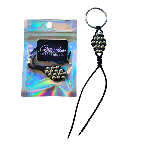 Cosmic Metal Fidgets - Cetus Keychain features smooth stainless steel beads and a hand-knotted design for calming, discreet sensory fidgeting on the go.