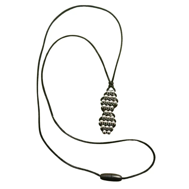 The Cosmic Metal Fidgets - Cetus Necklace Double is a wearable sensory necklace with smooth stainless steel beads and a flexible woven design for calming tactile input and everyday fidgeting.