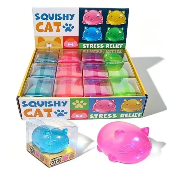 Squeeze, squish and relax with the adorable Squishy Cat! A slow-rising sensory squishy that's perfect for stress relief, fidgeting, sensory play and cat lovers.