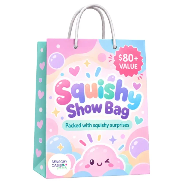 A mystery bag packed with surprise squishies! Each Squishy Show Bag contains a varied assortment of squishy goodies and squeezable sensory favourites.
