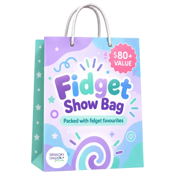 A mystery bag packed with fidget favourites! Each Fidget Show Bag contains a varied assortment of tactile and sensory goodies.