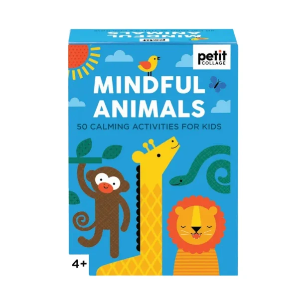 Explore 50 animal-inspired mindfulness activities with Petit Collage Mindful Animals Cards. Playful breathing, movement and calming activities for kids.