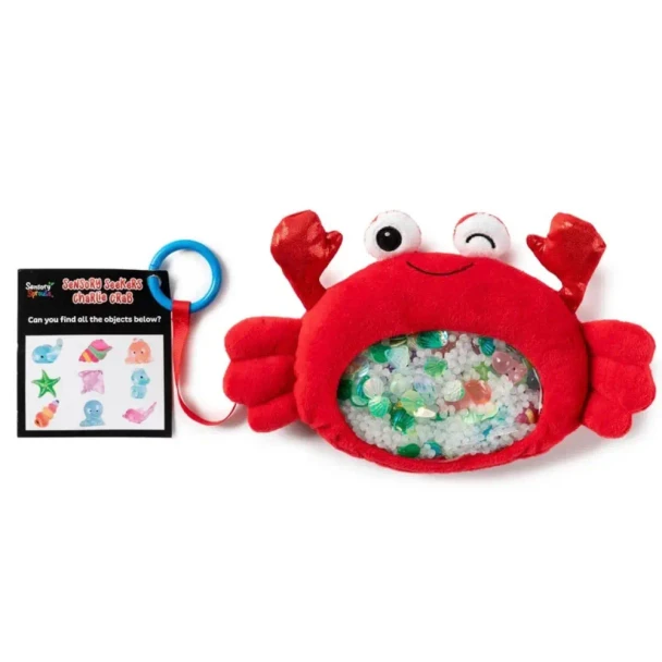 Sensory Seekers I-Spy Bag - Charlie Crab has a bead-filled sensory window and seek-and-find activity card for calming, concentration and screen-free sensory play.