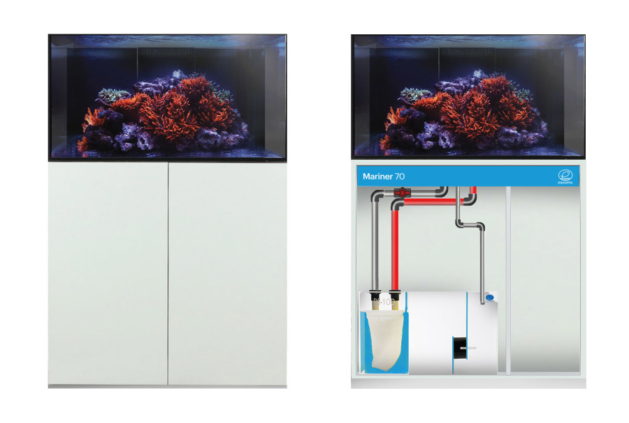 Eshopps Mariner 70 Rimless Aquarium w/ Stand 70 Gal White