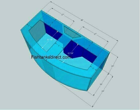 60 gallon bow front aquarium dimensions