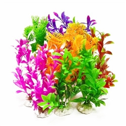 Aquatop Plant 7" Assorted Color Weighted Base Profit Power Pack 12 pcs