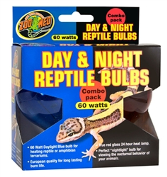 ZooMed Day and Night Reptile Bulbs Combo Pack 60 Watt